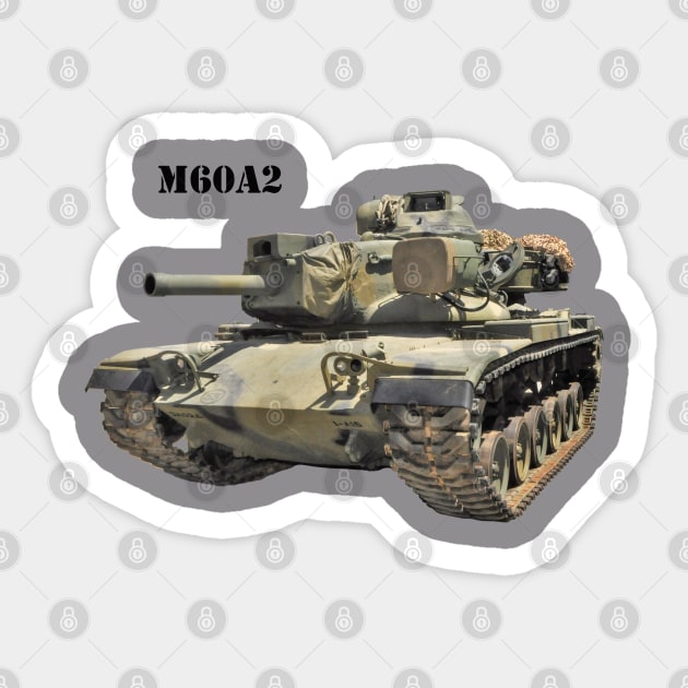 M60A2_blk_txt2 Sticker by Toadman's Tank Pictures Shop